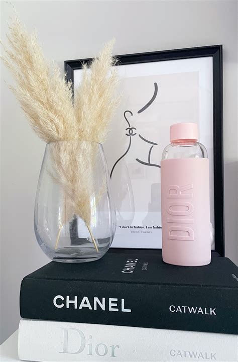 dior pink glass water bottle|christian Dior water bottle.